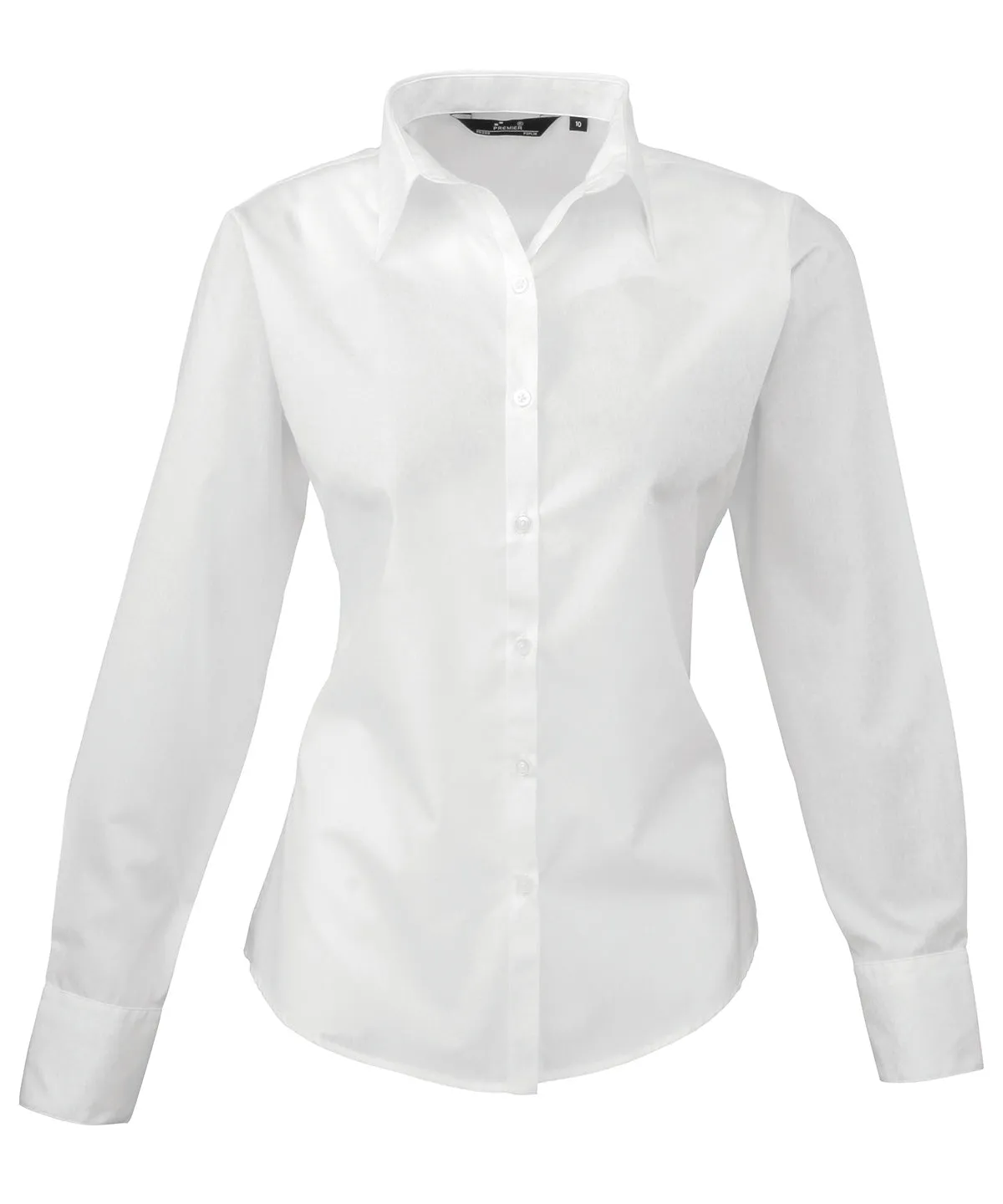 Womens poplin long sleeve blouse | White