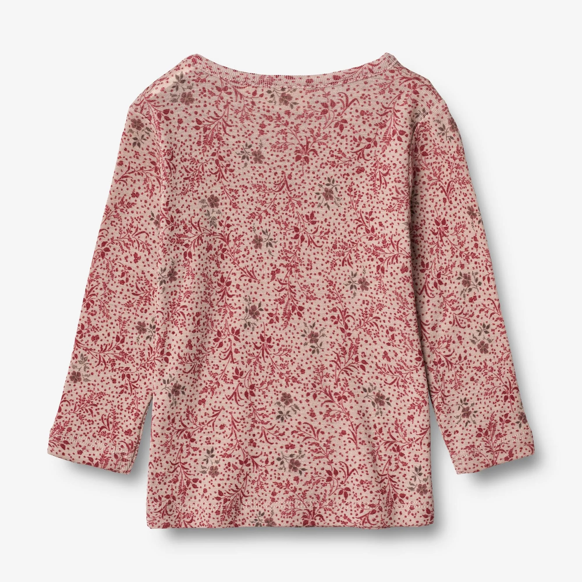 Wool T-Shirt LS | Baby - cherry flowers