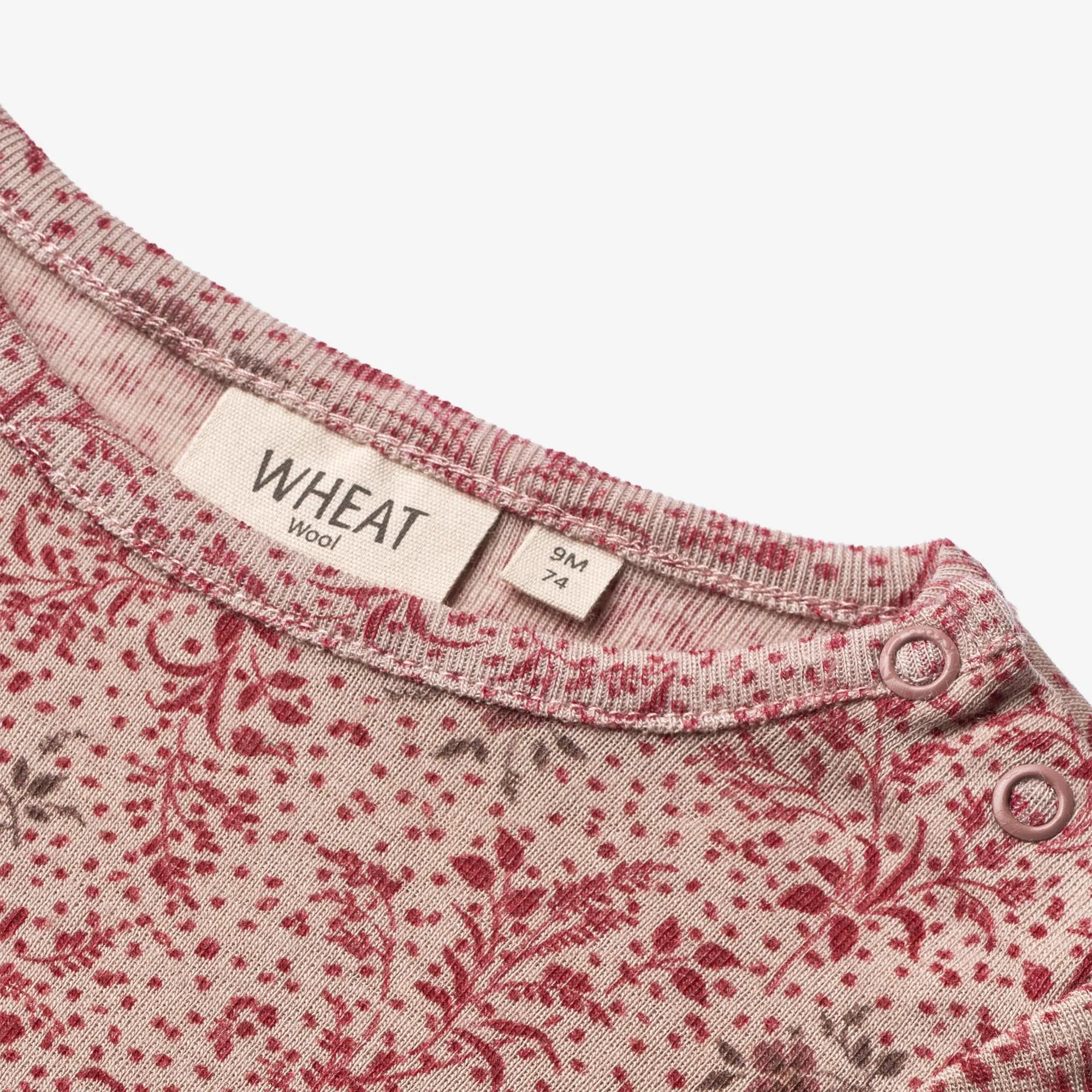 Wool T-Shirt LS | Baby - cherry flowers