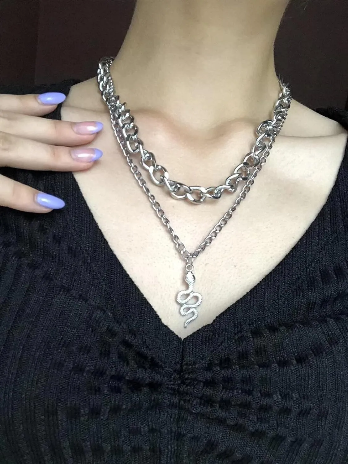 YANCHUN Bendable Snake Necklace & Bracelet for Women - Gold Snake Choker Gothic Jewelry - Trendy Stocking Stuffers & Christmas Gifts 2024