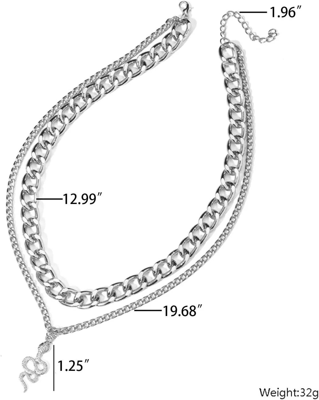 YANCHUN Bendable Snake Necklace & Bracelet for Women - Gold Snake Choker Gothic Jewelry - Trendy Stocking Stuffers & Christmas Gifts 2024