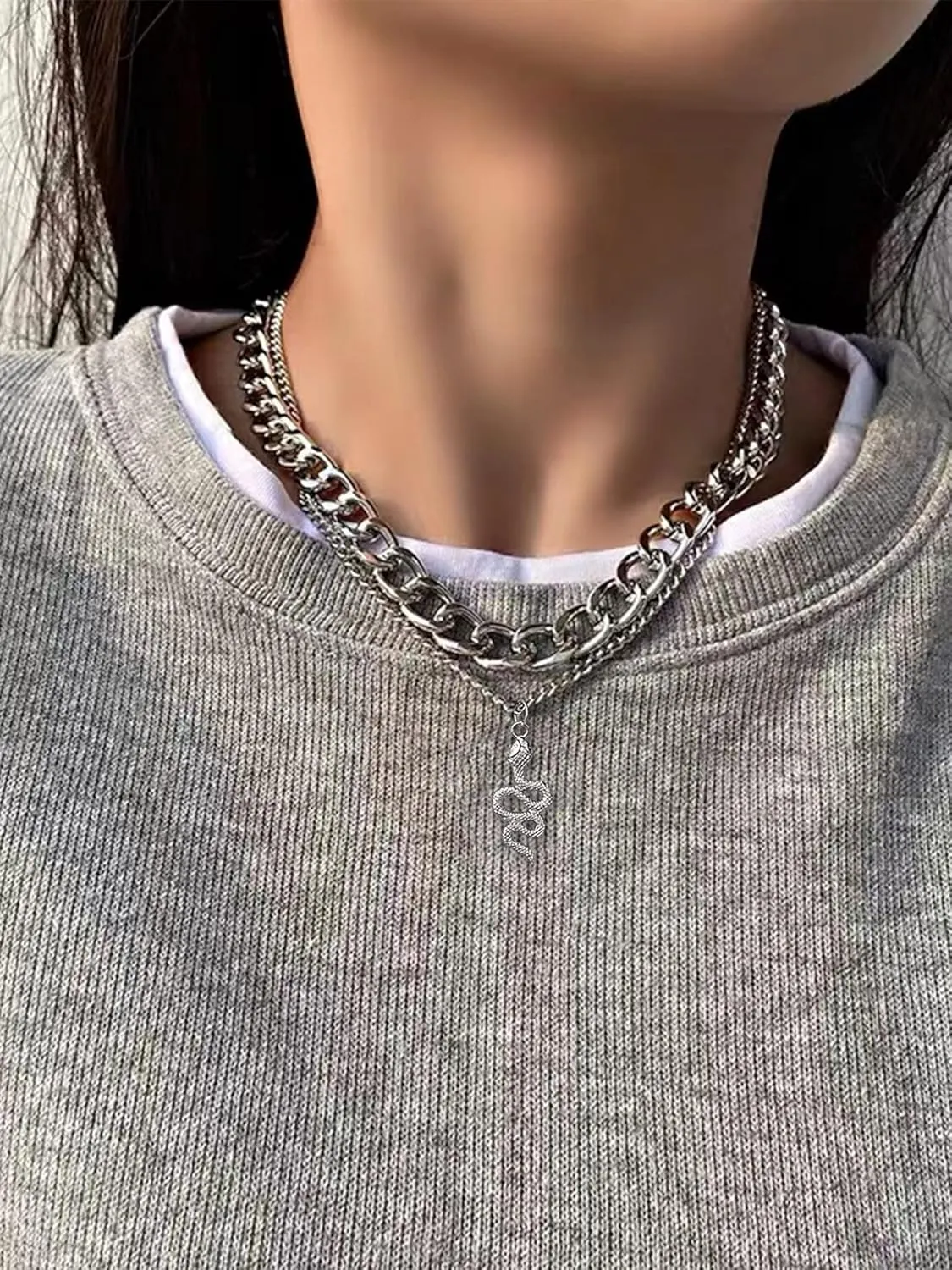 YANCHUN Bendable Snake Necklace & Bracelet for Women - Gold Snake Choker Gothic Jewelry - Trendy Stocking Stuffers & Christmas Gifts 2024