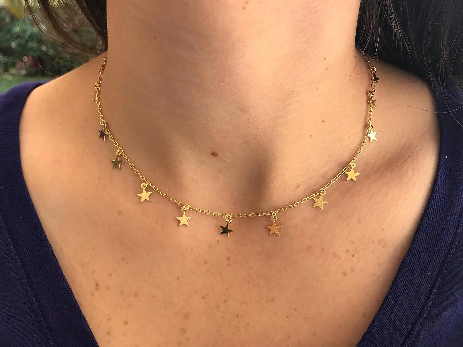 YANCHUN Star Layered Necklace Stack Summer Beach Charm Choker Adjustable Fashion Jewelry for Layering Necklaces Beach Vacation Essentials