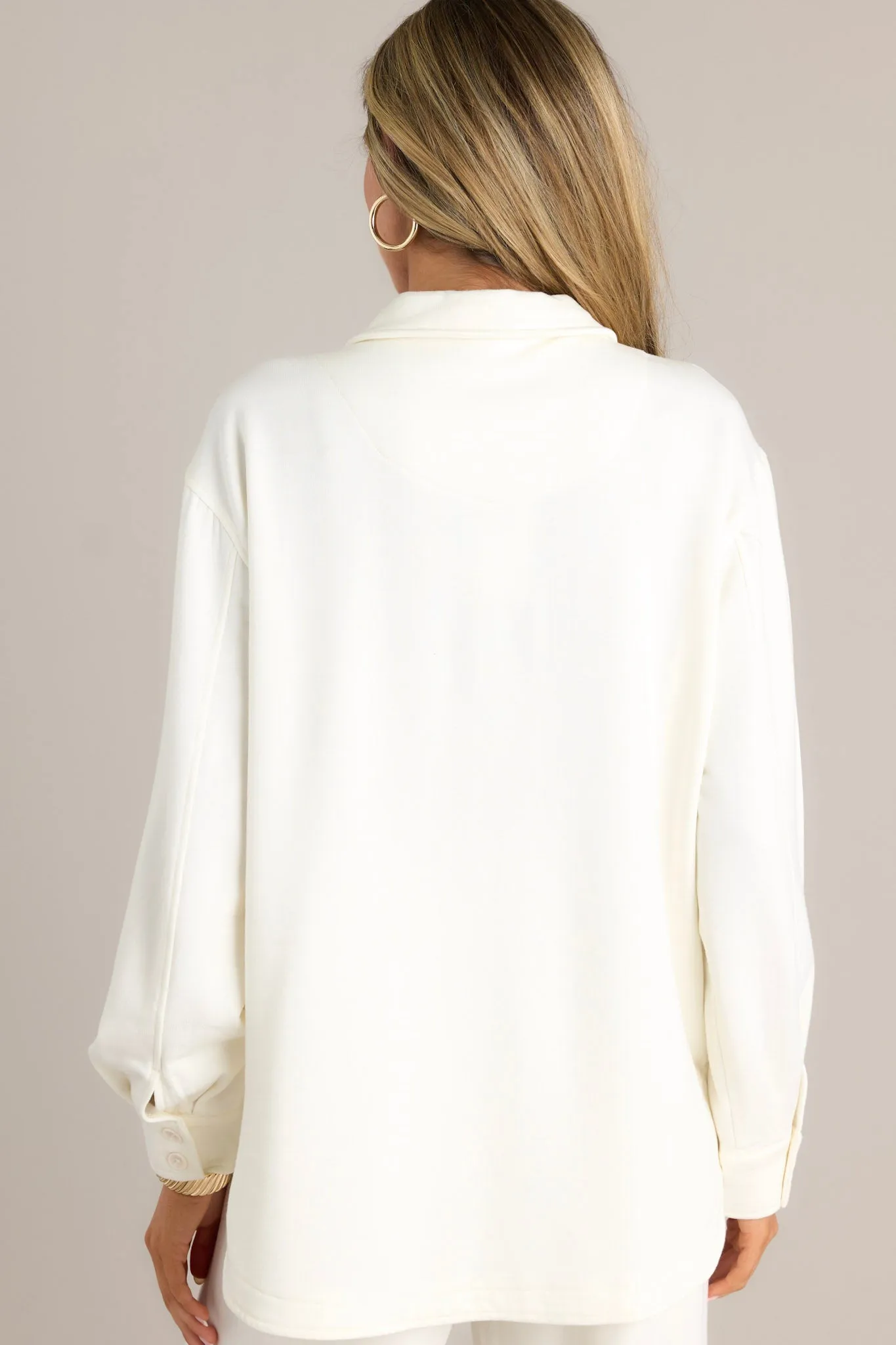 Z Supply Layover Sea Salt Modal Fleece Button Up